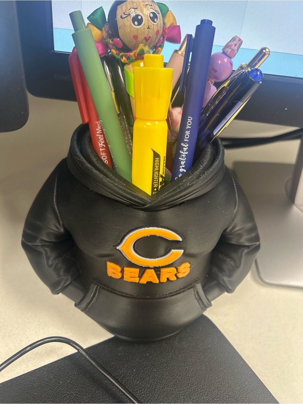 Kids Black Hoodie Pencil Holder - NFL Team Desk Accessory